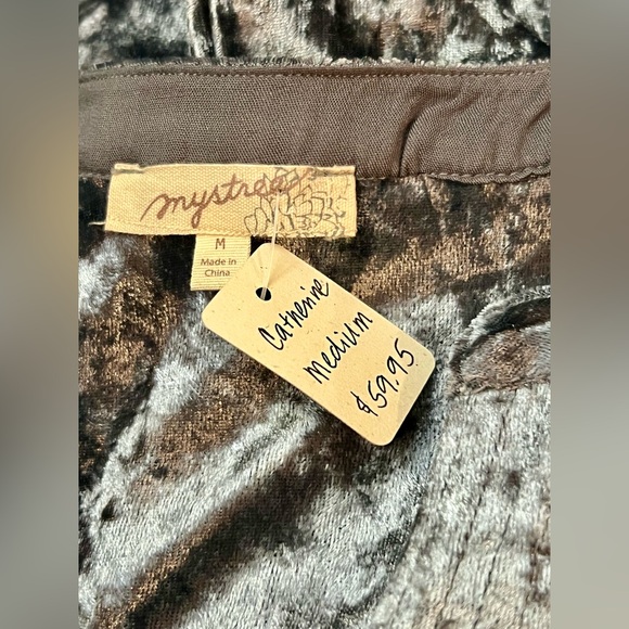 NWT Mystree Dress Katherine Lemon Boutique Velvet Velour pockets Shimmer Charco - Picture 6 of 16